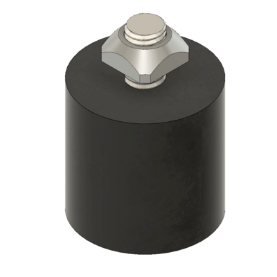 MODULAR SOLUTIONS DOOR PART&lt;BR&gt;30 SERIES 30MM X 30MM RUBBER DOOR STOP M8 STUD W/HARDWARE